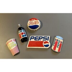 Vintage Pepsi Cola Refrigerator Magnets Lot Bottle Can Cap Logo Popcorn
